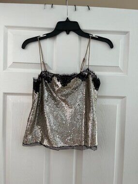 J Crew Lace-trim camisole top in sequins Size XS